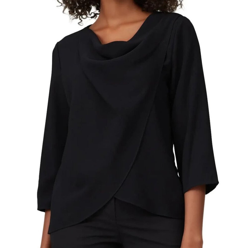 Amanda Uprichard Women's Cowl Neck Black Top Size M